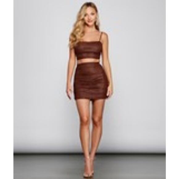 Women's Windsor Go For The Glow Glitter Mini Skirt Size Small - Picture 4 of 15